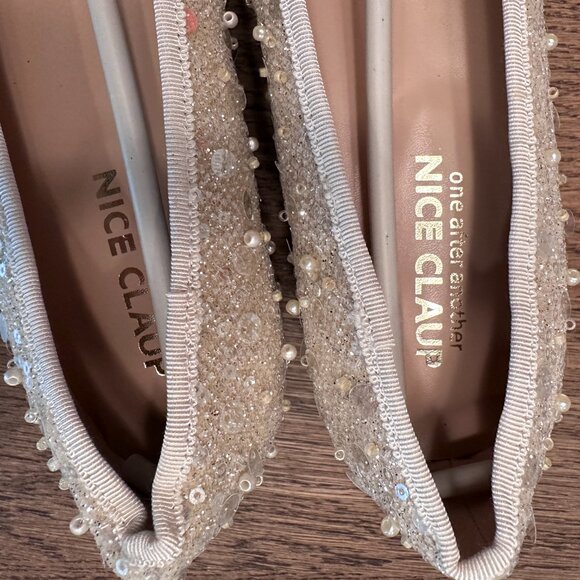 Nice Claup Glitter Pearl Bow Ballerina Pumps – Size S (~US 5–5.5) - Picture 8 of 10